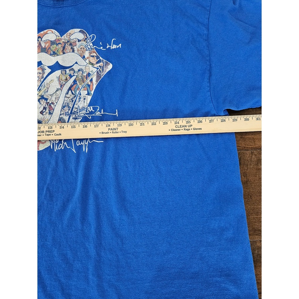 Y2K Rolling Stones Graphic T-Shirt Mens 4XL Blue Tongue Logo Signatures - Picture 5 of 7